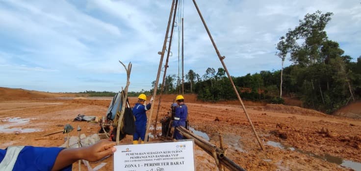 Pekerjaan Coring Beton Deep Soil Mixing pada Proyek Pemenuhan Sebagian Kebutuhan Pembangunan Bandara VVIP (Sisi Landasan Udara): Paket Konstruksi Fisik